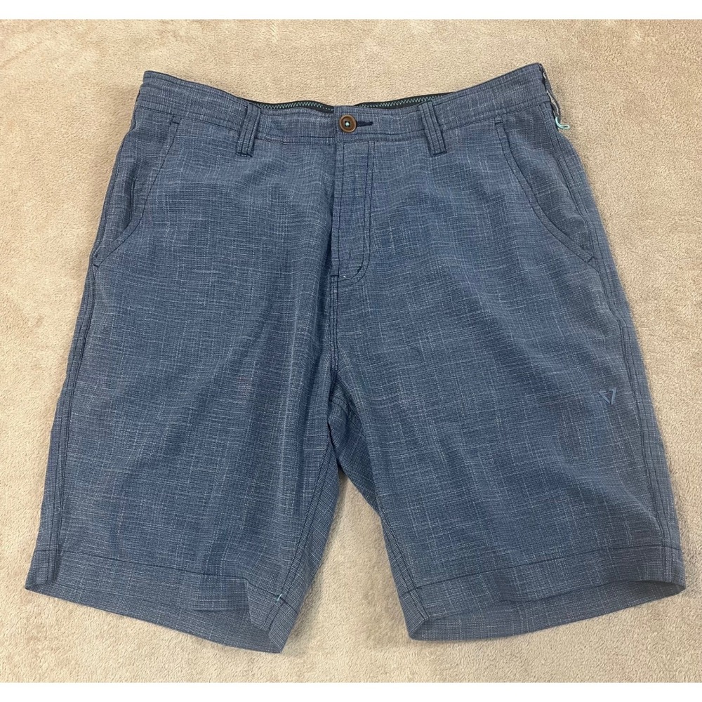 Vissla Canyons Hybrid Walk-short Men's 32(33) Navy Blue Poly Cotton Stretch GOOD